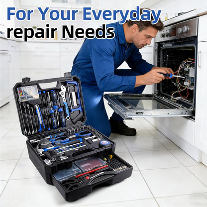 URASISTO 366 Piece Home Repair Tool Kit - Toolbox Closed